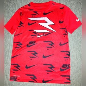 Nike 3 Brand Kids Bold Red and Black Graphic Tee Sz L